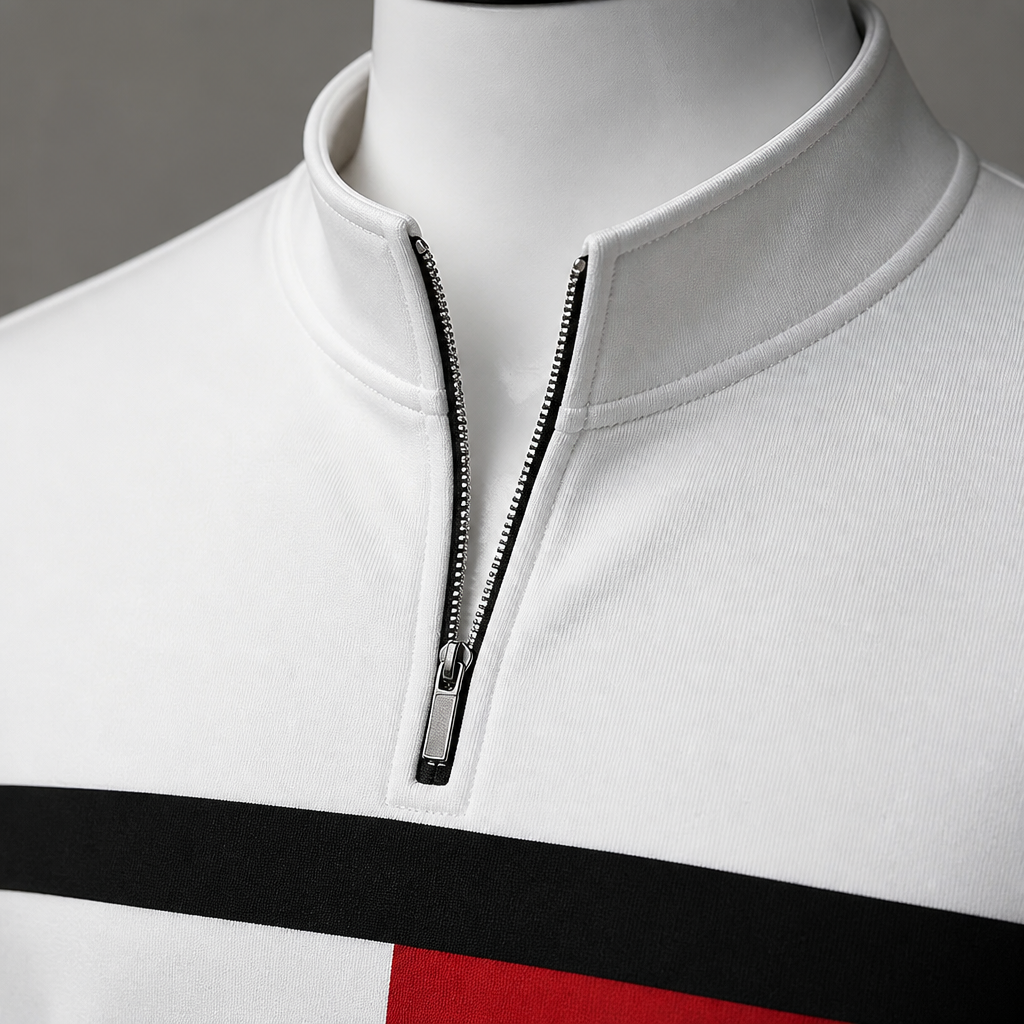 RevitaFit™ – Bold Color-Block Two-Piece Set with Half-Zip Mock Neck