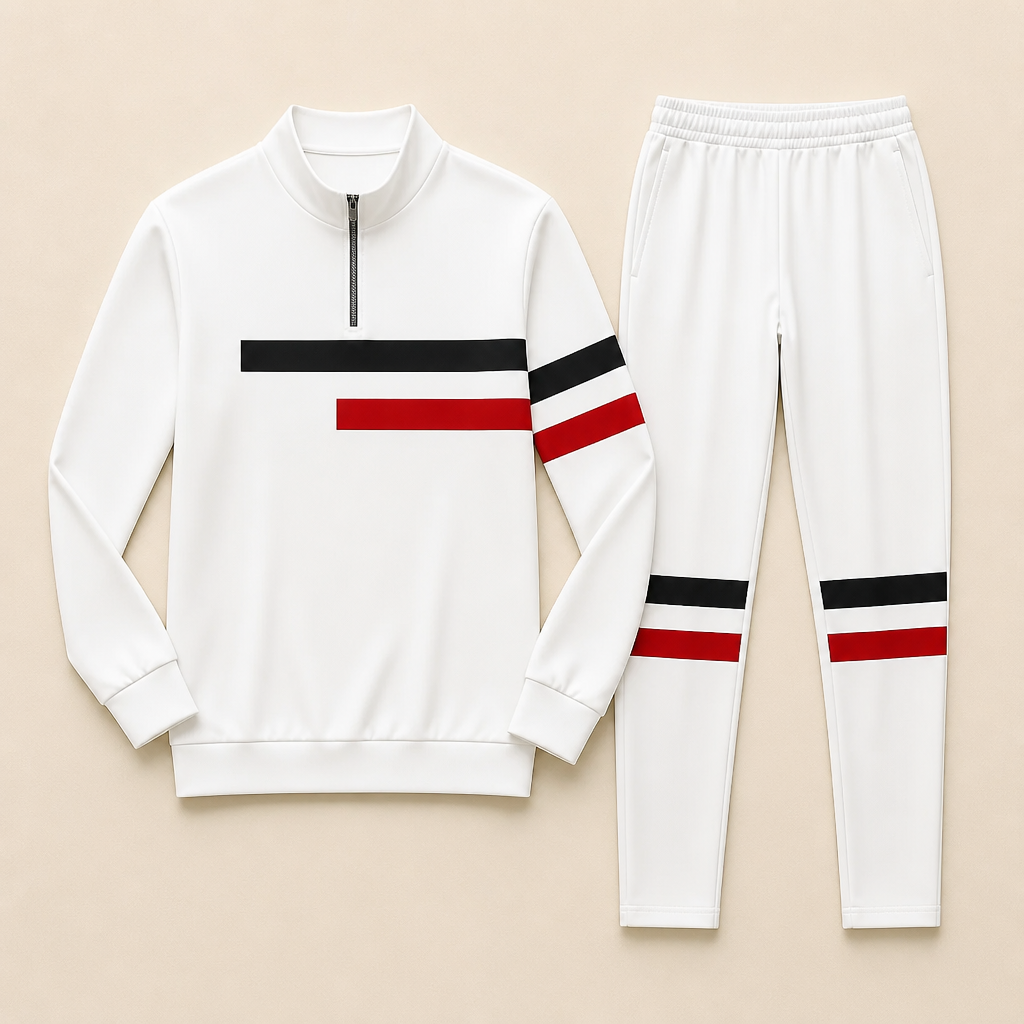RevitaFit™ – Bold Color-Block Two-Piece Set with Half-Zip Mock Neck