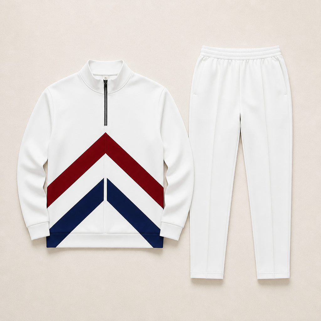 RevitaFit™ – Bold Color-Block Two-Piece Set with Half-Zip Mock Neck