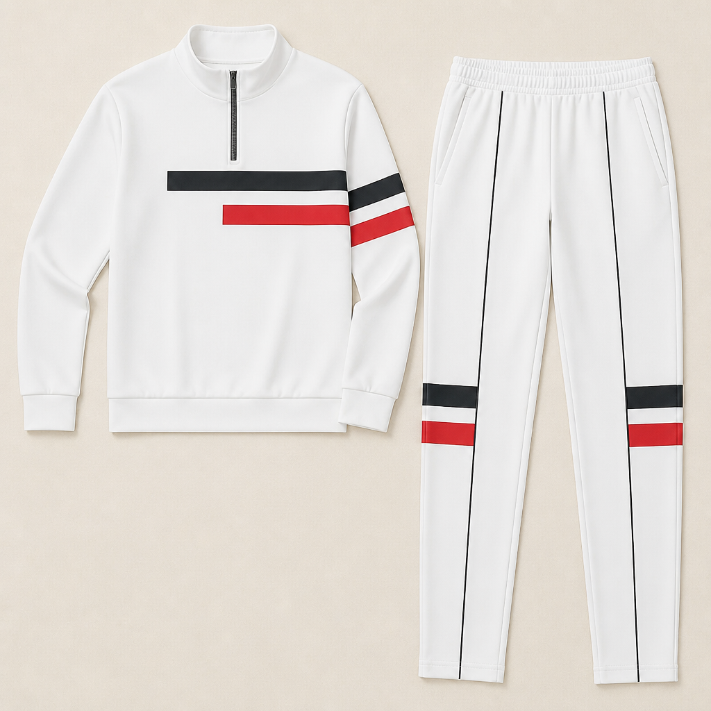 RevitaFit™ – Bold Color-Block Two-Piece Set with Half-Zip Mock Neck