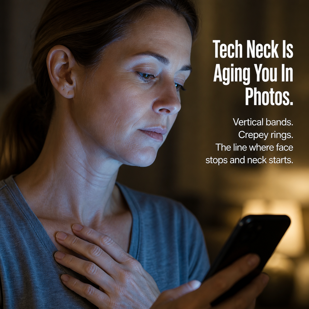 NeckLift Radiance™ — Roll Away Tech Neck With Chilled 5-Ball Peptide Cream