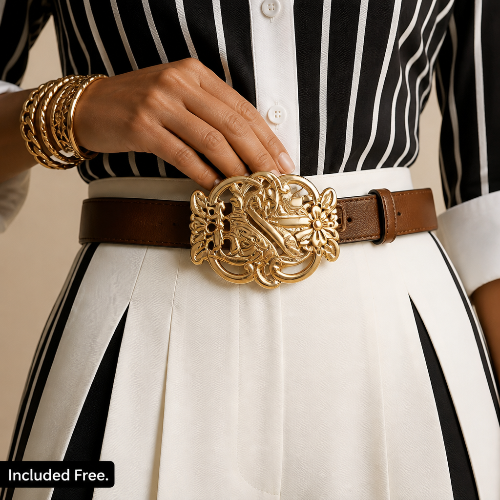 VeroLuxe™ — Pull On a Striped Set That Looks Like You Hired a Stylist | Belt Included