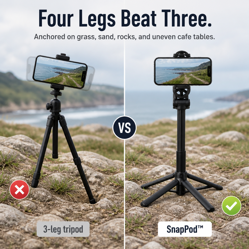 SnapStudio™ — Snap Your Phone In, Pop Four Legs Out, Hit Record