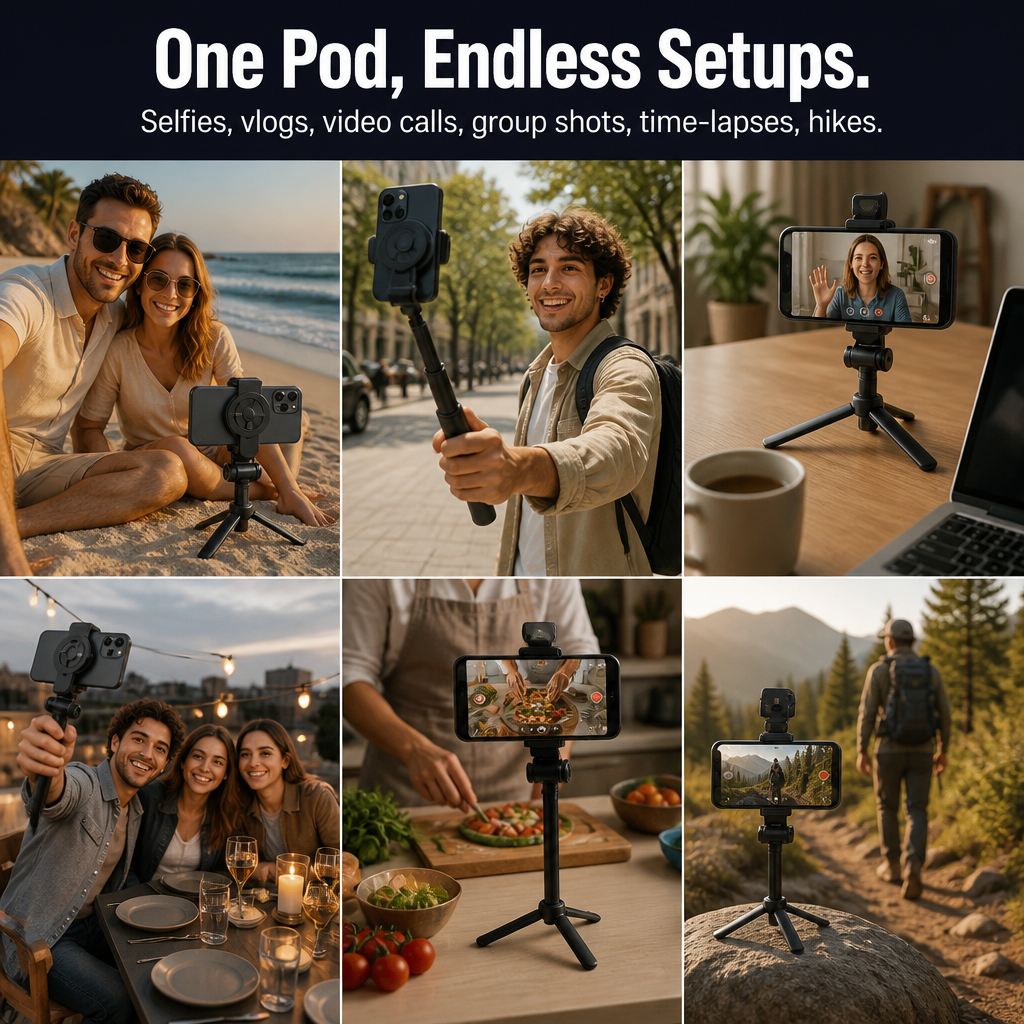 SnapStudio™ — Snap Your Phone In, Pop Four Legs Out, Hit Record