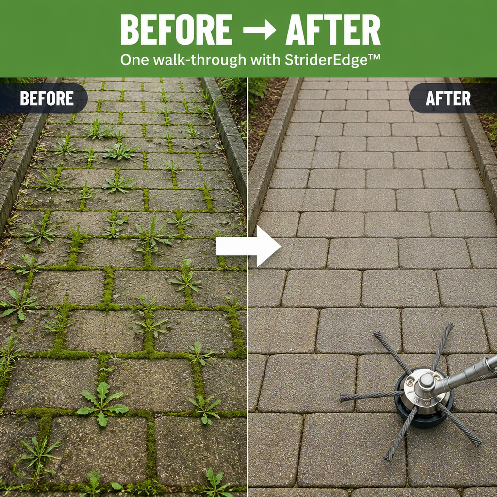 StriderEdge™ — Grind Through Weeds, Moss & Stone Joints Without Snapping Lines