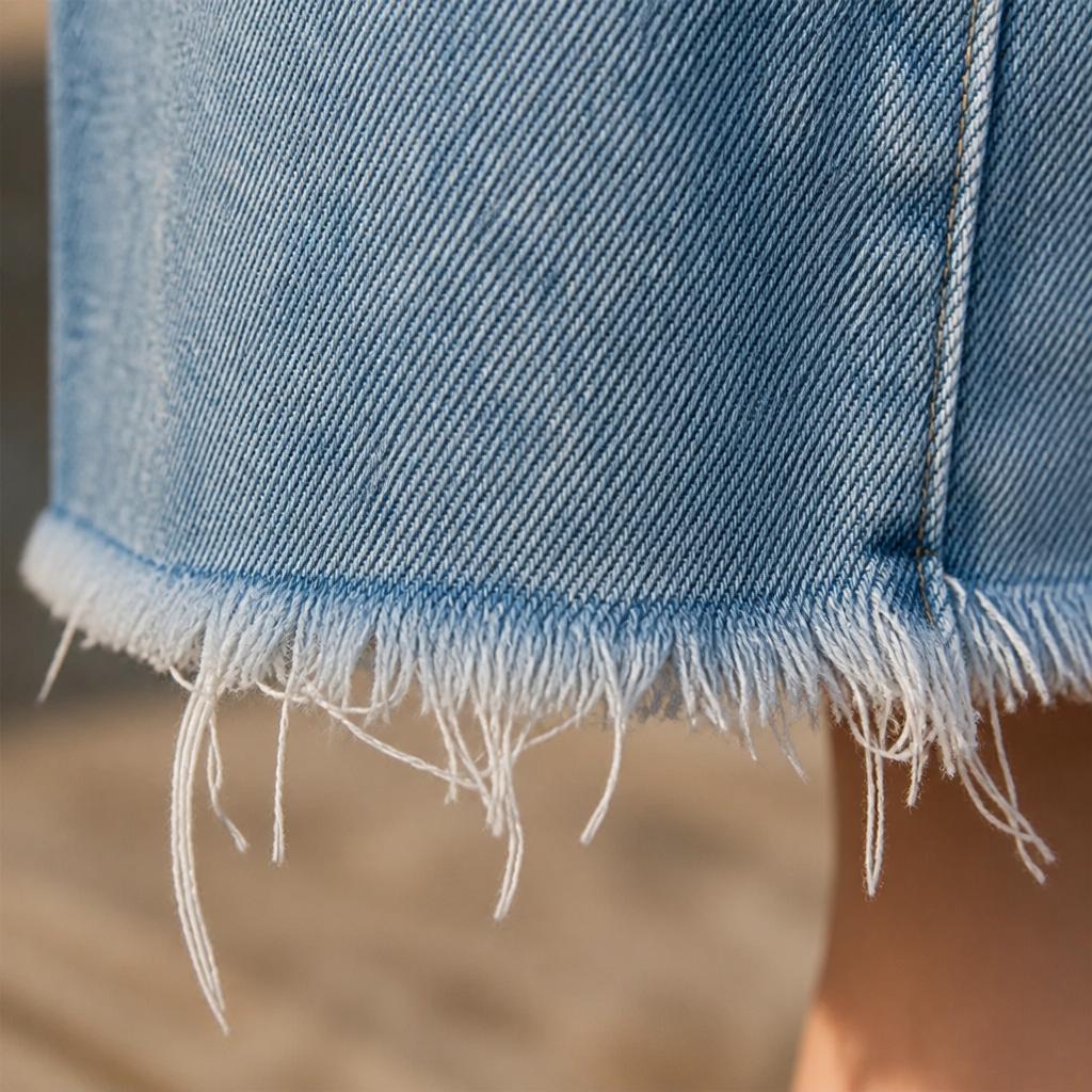 Vibrant Era™ – Retro Frayed-Hem Cropped Straight Leg Jeans