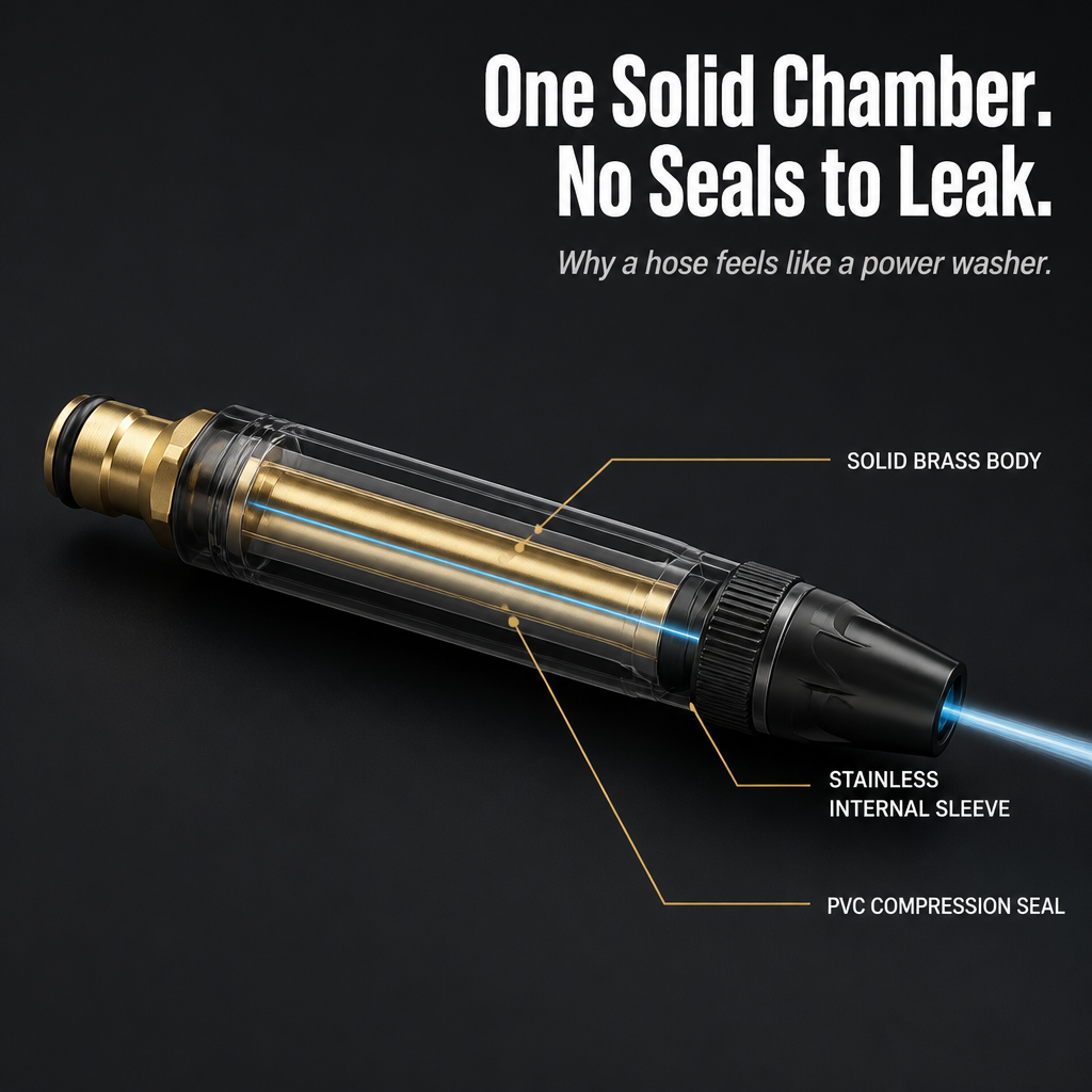 Adjustable heavy-duty garden hose nozzle - Jet cleaning nozzle