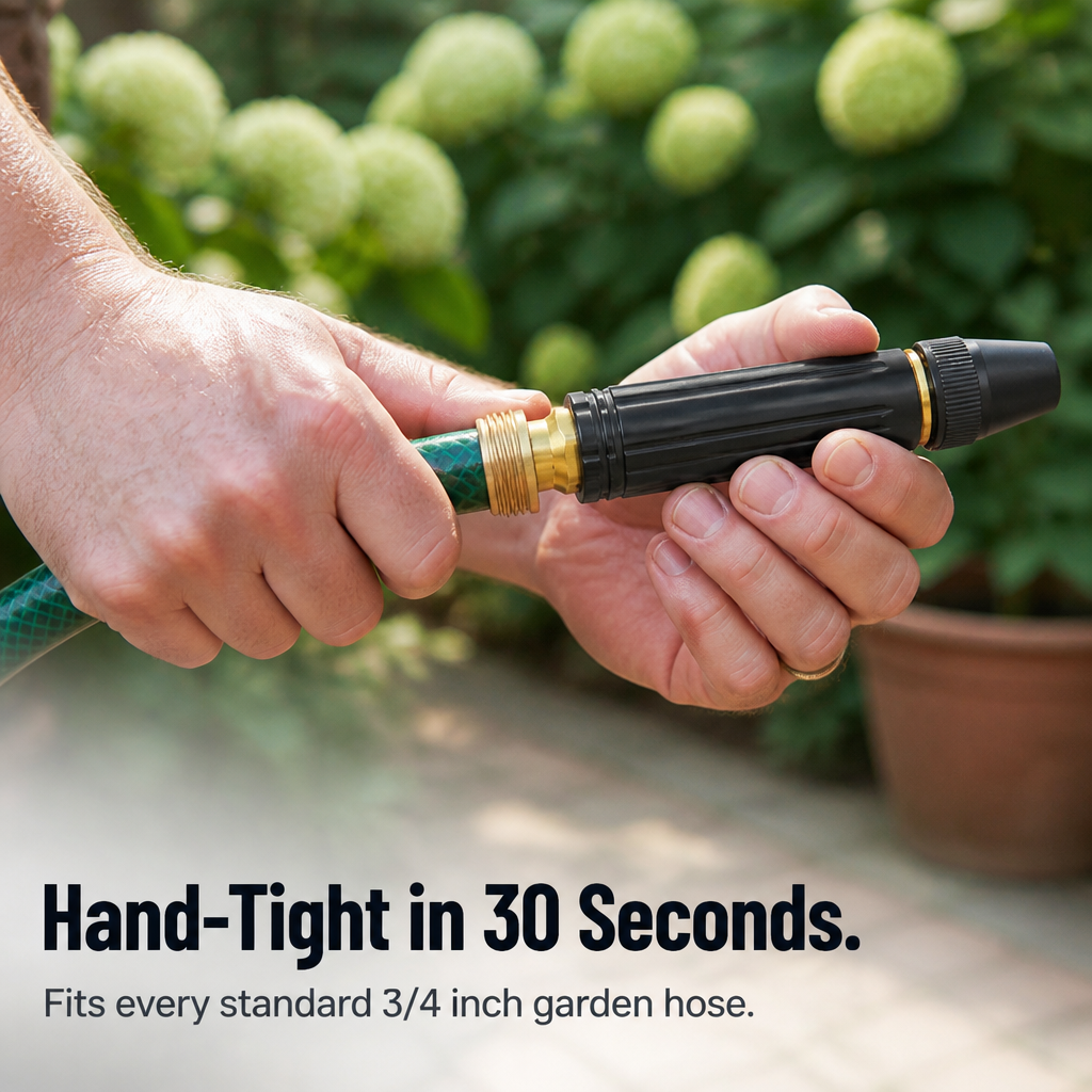 Adjustable heavy-duty garden hose nozzle - Jet cleaning nozzle