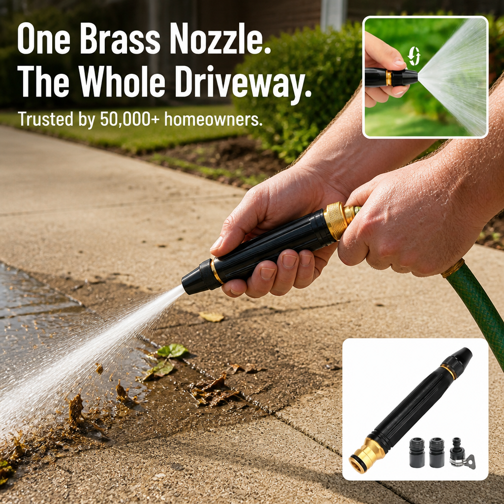 Adjustable heavy-duty garden hose nozzle - Jet cleaning nozzle