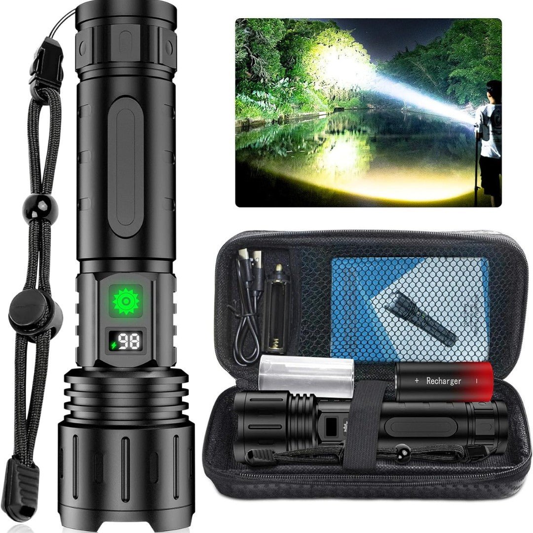Rechargeable LED Flashlight with Power Bank Functionality