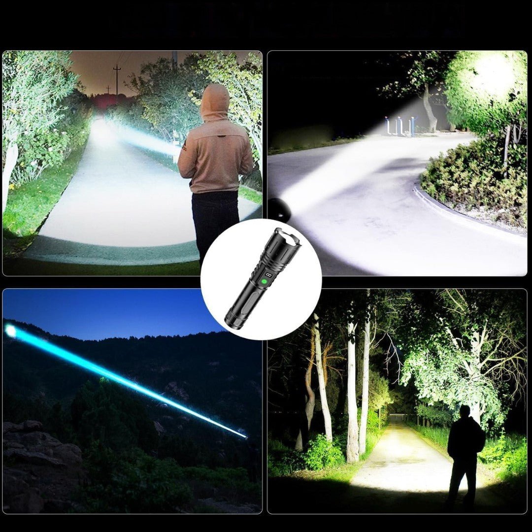 Rechargeable LED Flashlight with Power Bank Functionality