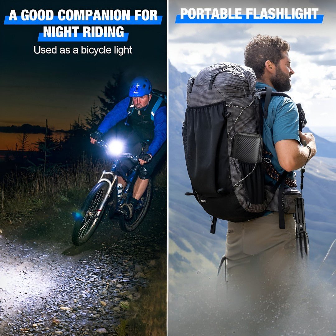Rechargeable LED Flashlight with Power Bank Functionality