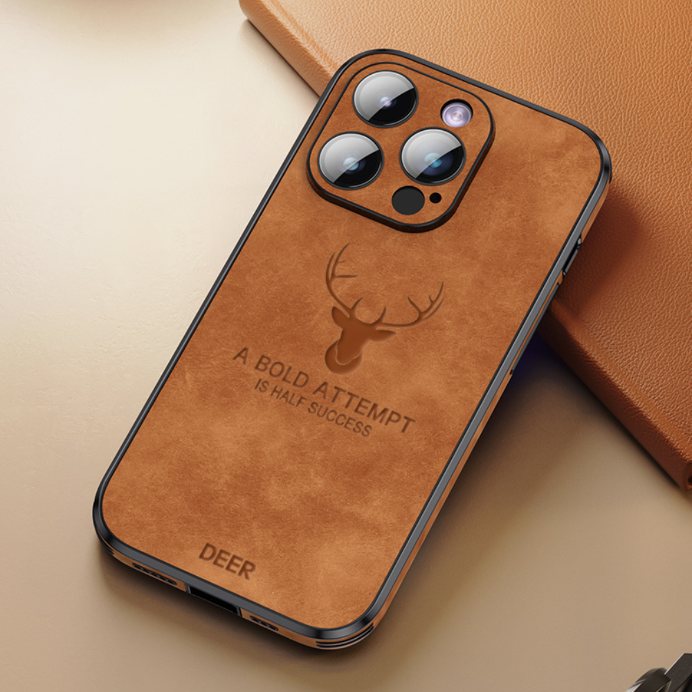 Slim Shockproof Smartphone Case in Genuine Leather – Stylish Protection