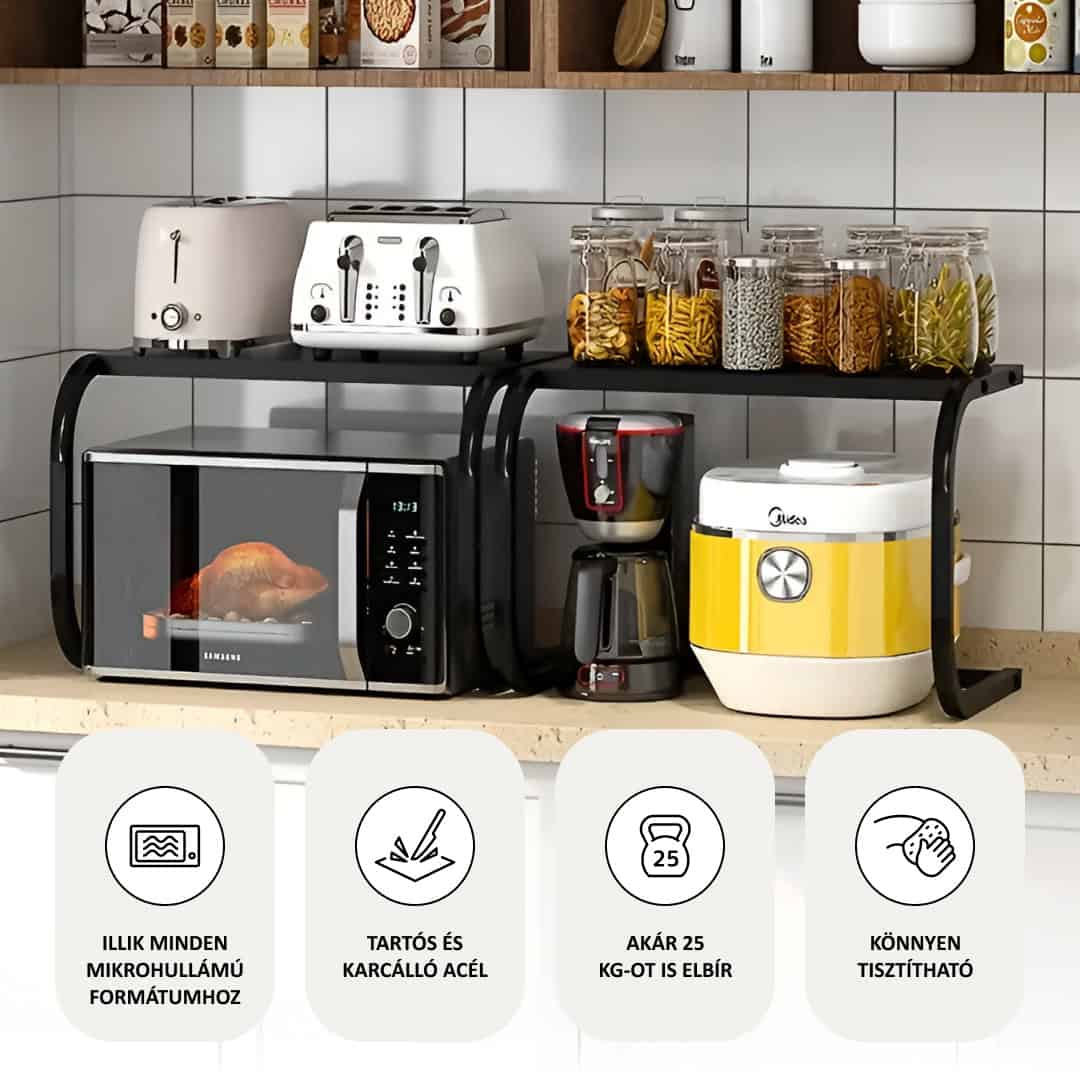 2-Tier Kitchen Shelf without Drilling – SpaceRack Design