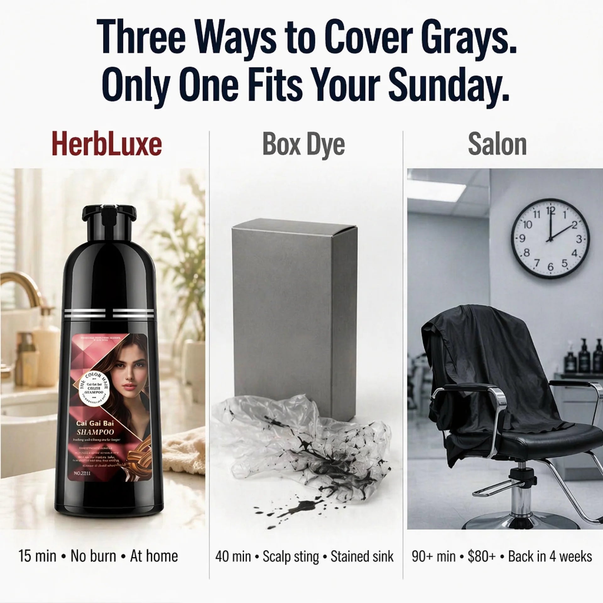 HerbLuxe™ — Wash Gray Away & Revive Color in Just 15 Minutes