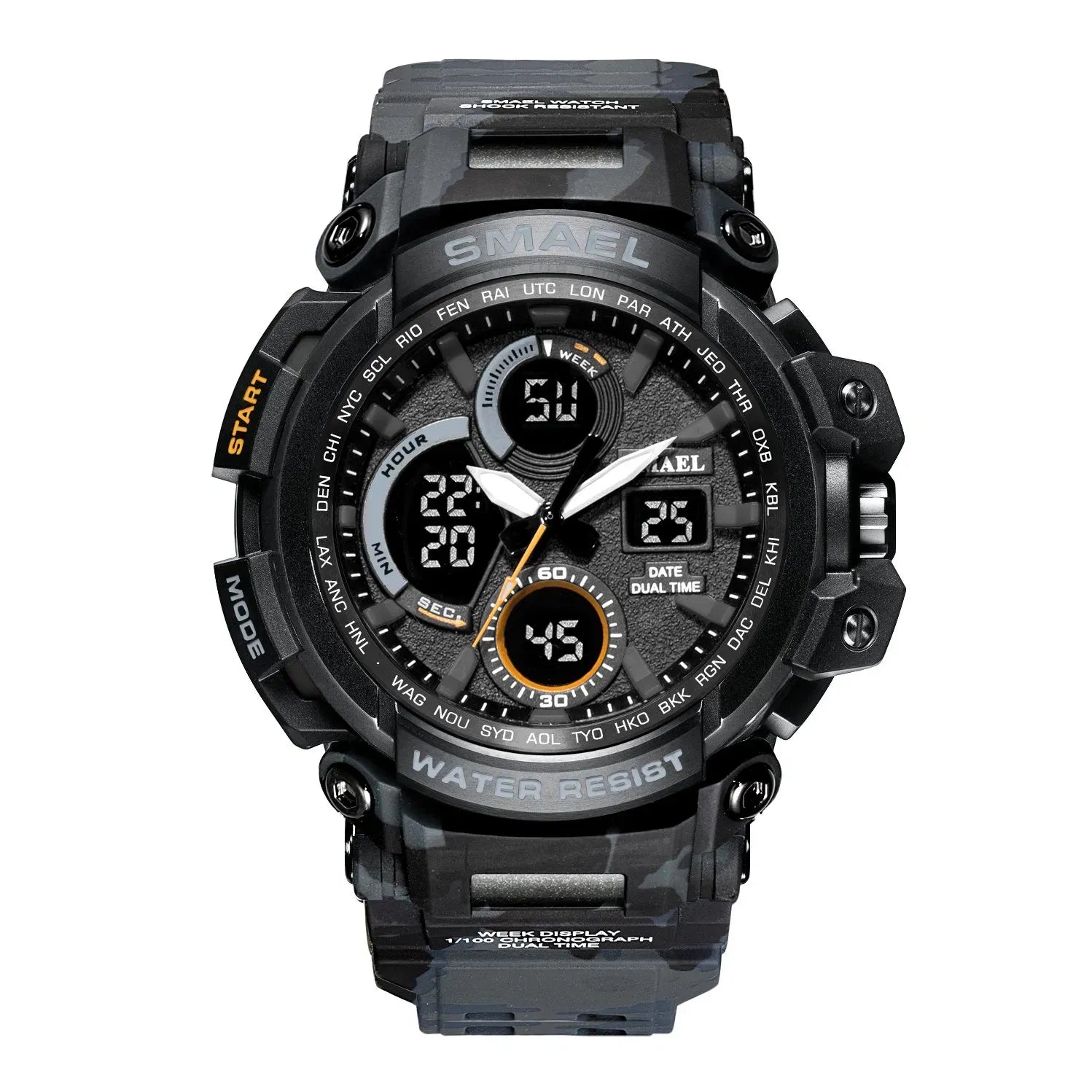 Camouflage Military Watch for Men - Digital and Analog Dual Time Display