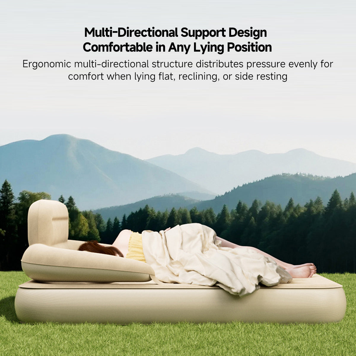 Camping and Home Use Inflatable Mattress with Back Support