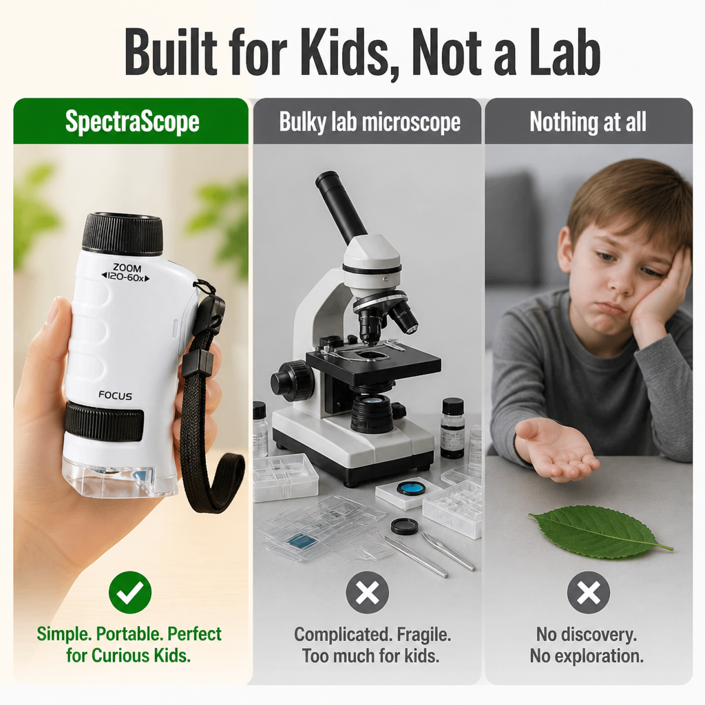 SpectraScope™ — Turn Backyard Leaves and Bugs Into 120x Discoveries Kids Beg to Repeat