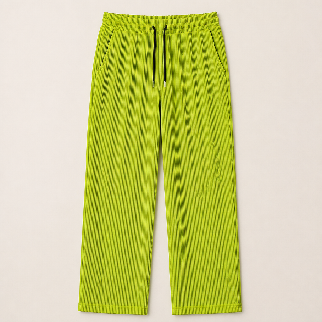 VeroStride™ – Lightweight Pleated Straight-Leg Pants with Drawstring Waist