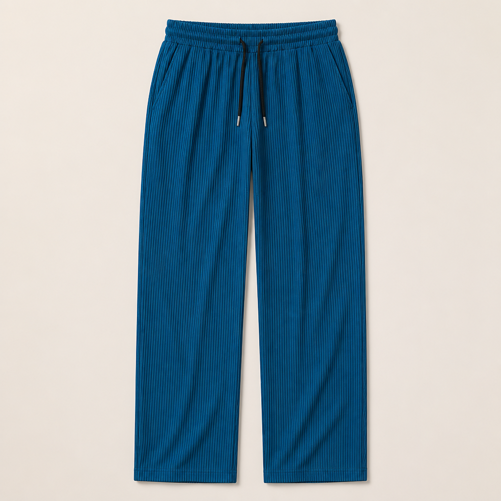 VeroStride™ – Lightweight Pleated Straight-Leg Pants with Drawstring Waist