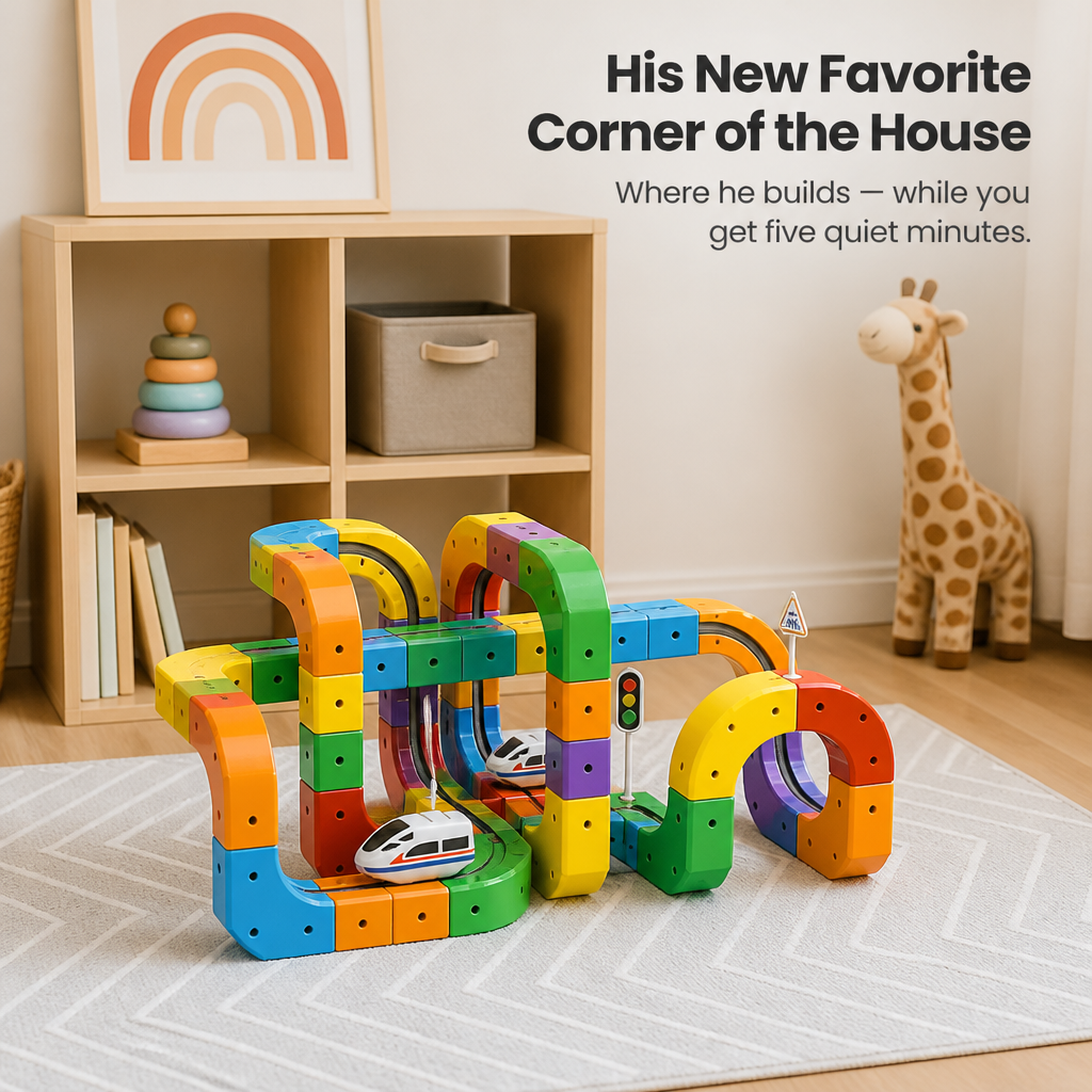 RailRush™ — Build the Track, Race the Train, Beat Screen Time | Ages 3+