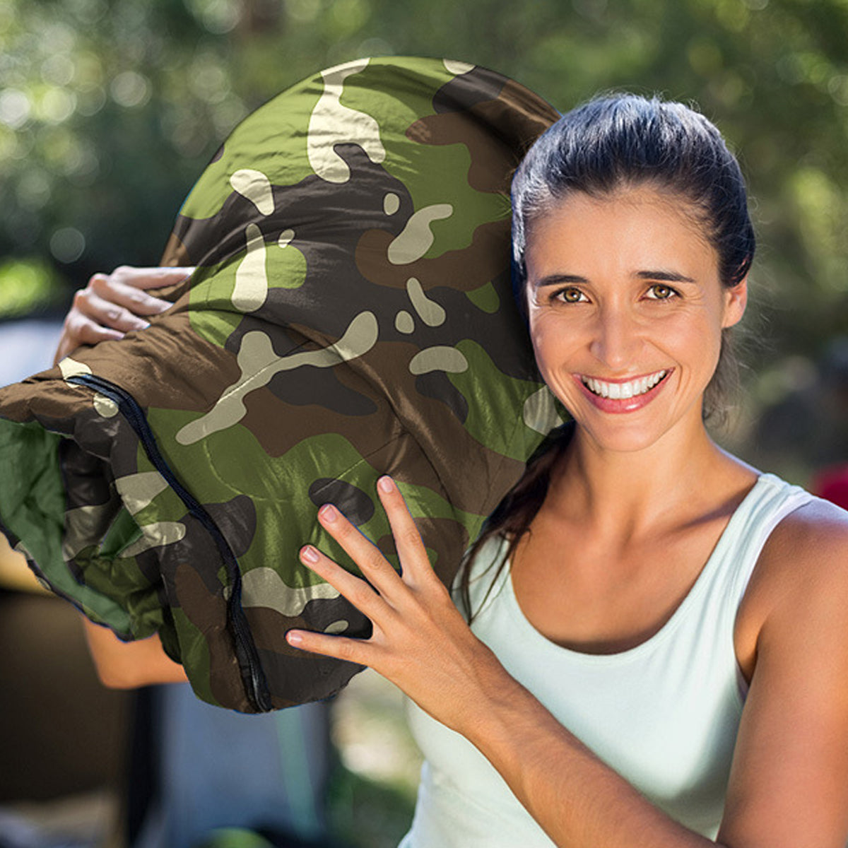 Camo Sleeping Bag for Cold Weather Conditions