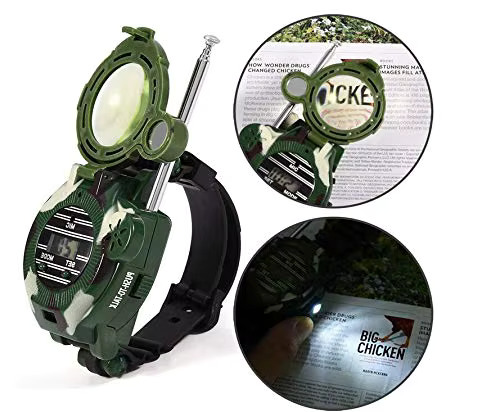 7-in-1 Survival Watch with Walkie Talkie for Kids - Camouflage Design