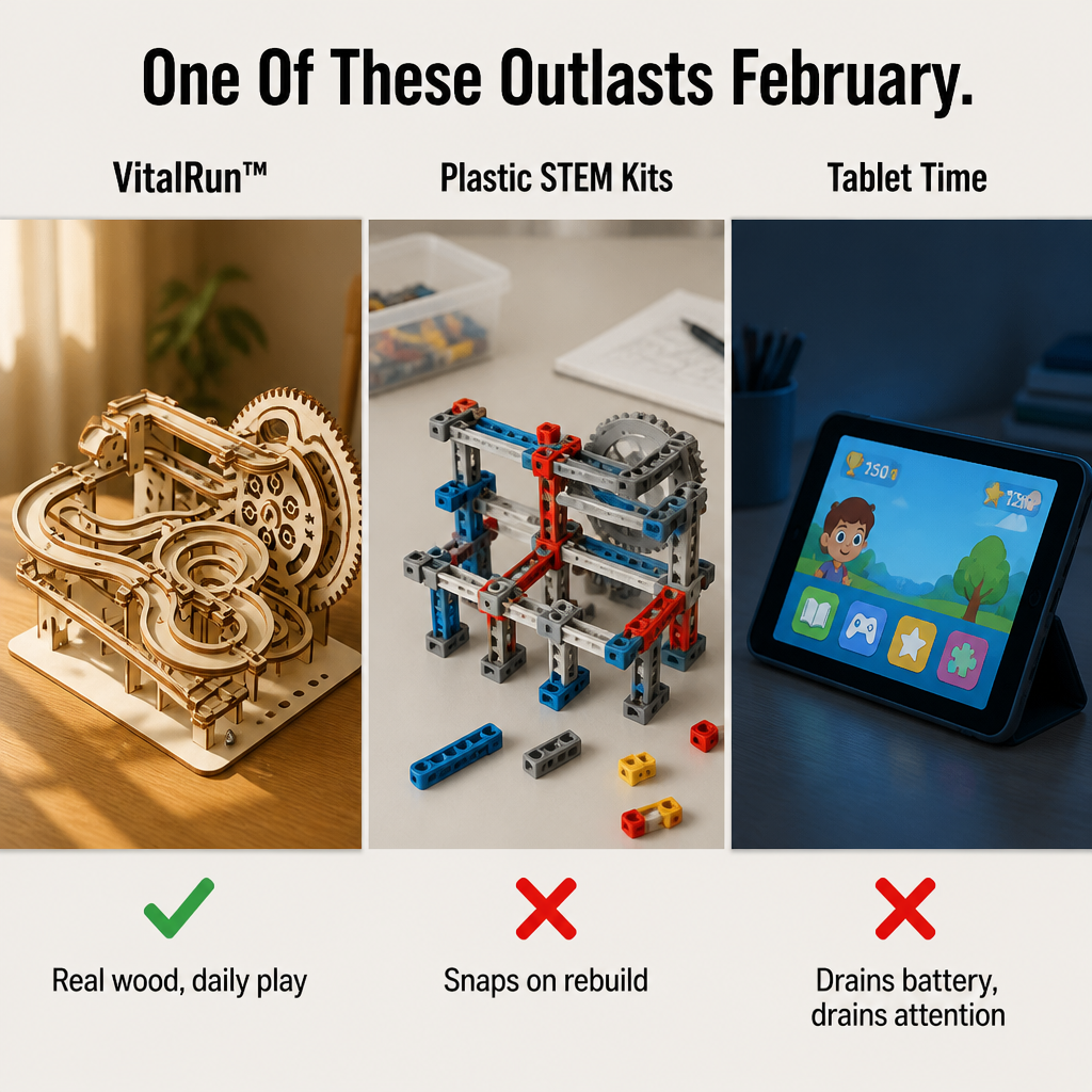VitalRun™ — Build a Wooden Marble Run That Survives Past February