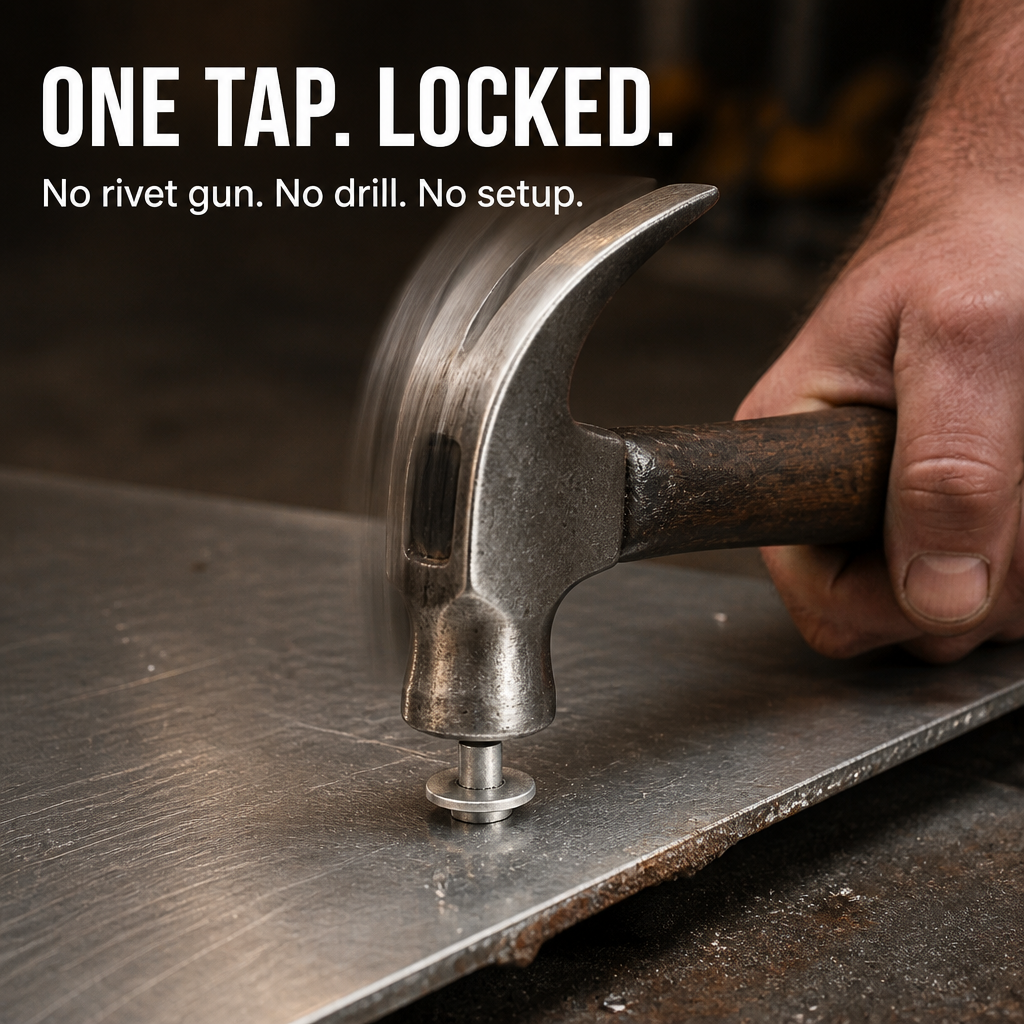 SteelSet™ Drive Rivets — Pin Metal & Plastic Tight Without a Rivet Gun