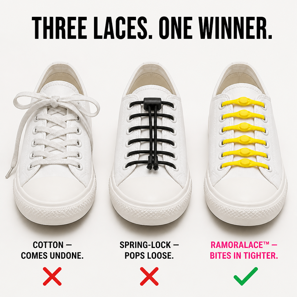 RamoraLace™ — Tie Once and Turn Any Sneaker Into a Slip-On for Life