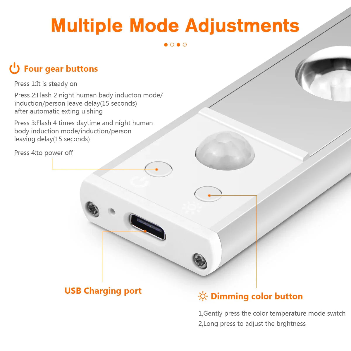 Rechargeable LED Under-Cabinet Spotlight with Magnet
