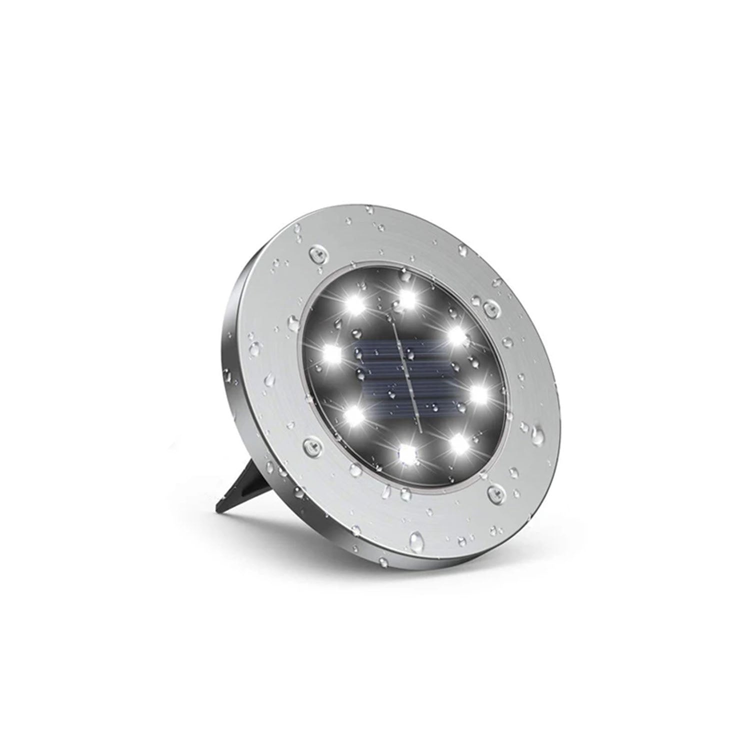 12 LED Solar-Powered Ground Lights for Garden and Yard - Weather Resistant