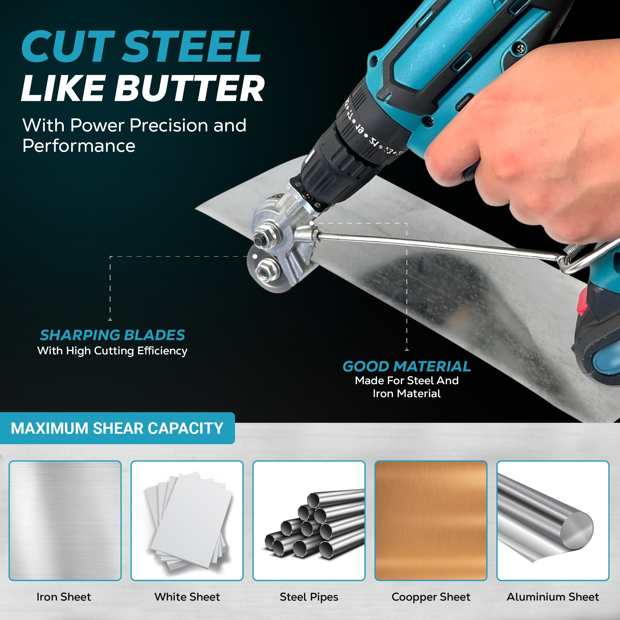 MetalSlice™ — Transform Your Drill into a Precision Metal-Cutting Powerhouse