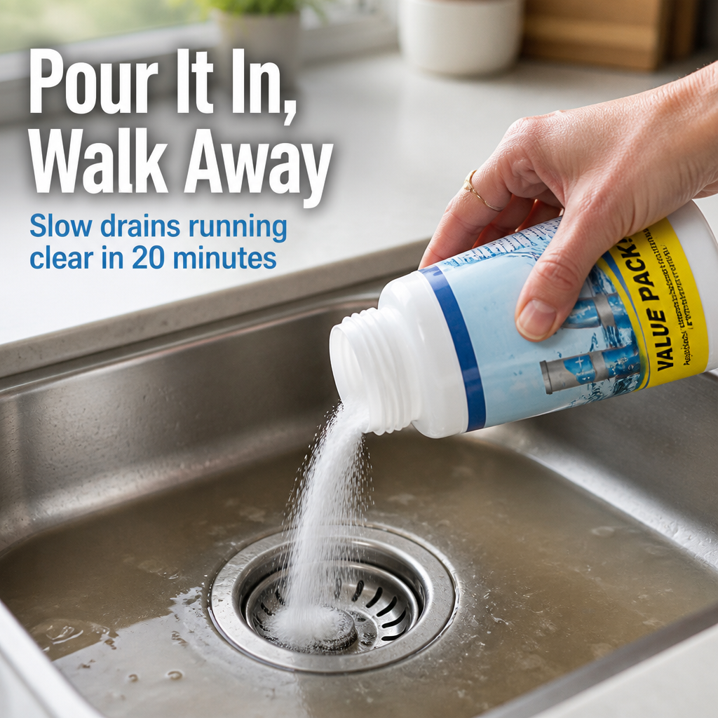 PipePulse™ — Dissolve Hair, Grease & Gunk and Reopen Slow Drains in 20 Minutes