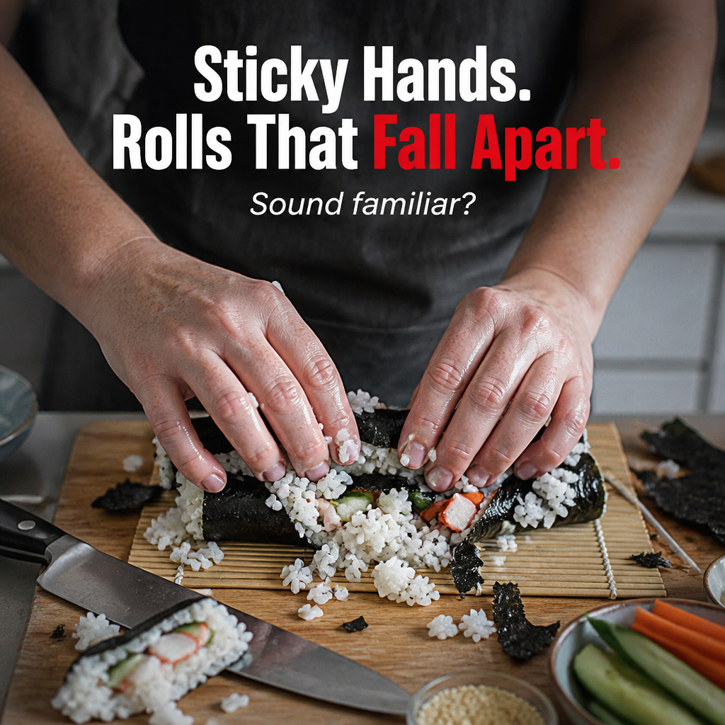 Sushi RollEase™ — Roll Clean, Even Sushi at Home in Minutes, No Mat Needed