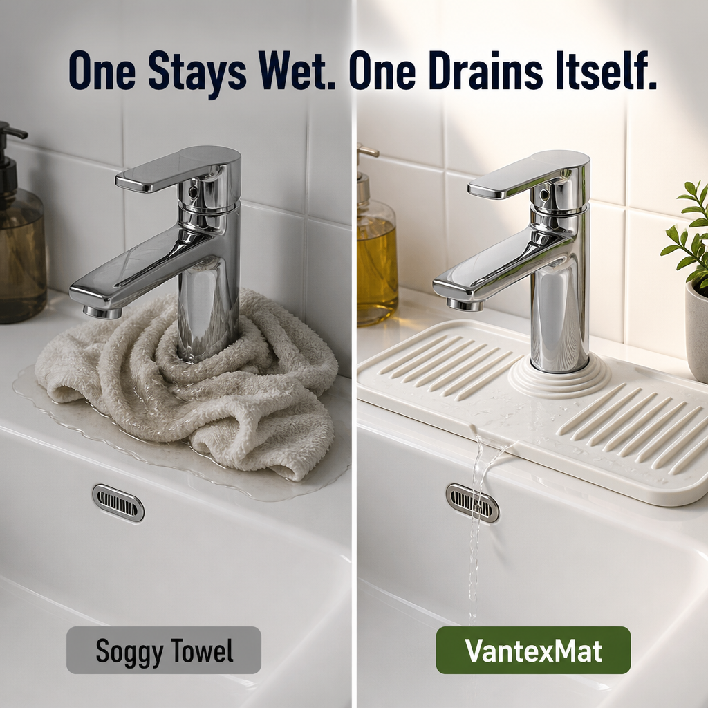 VantexMat™ — Catch Every Faucet Splash & Keep Your Counter Bone-Dry