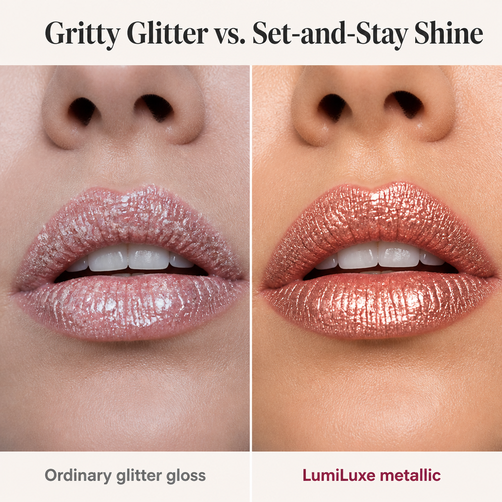 LumiLuxe™ — Coat Your Lips in Crushed-Diamond Color That Survives the Whole Night