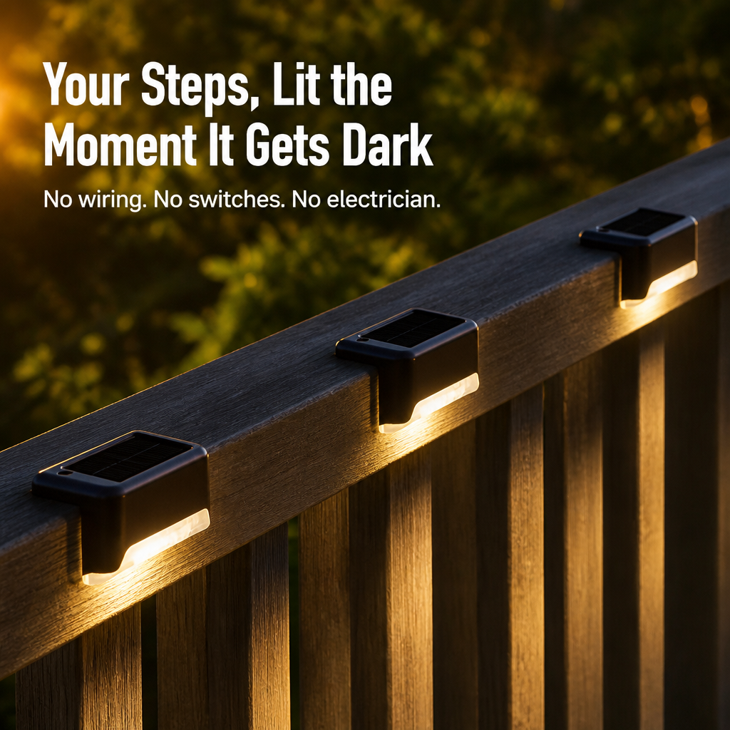 SunVanta™ — Light Up Dark Steps and Decks With Warm, Wire-Free Solar Glow