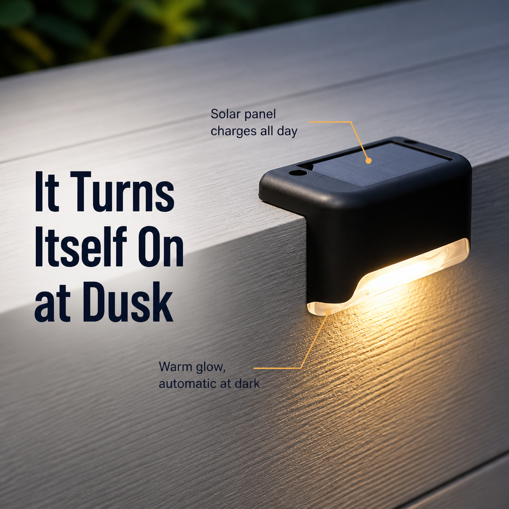 SunVanta™ — Light Up Dark Steps and Decks With Warm, Wire-Free Solar Glow