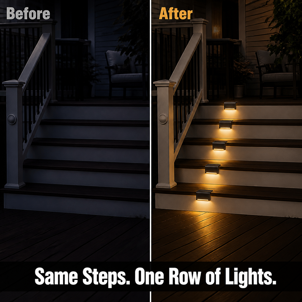 SunVanta™ — Light Up Dark Steps and Decks With Warm, Wire-Free Solar Glow