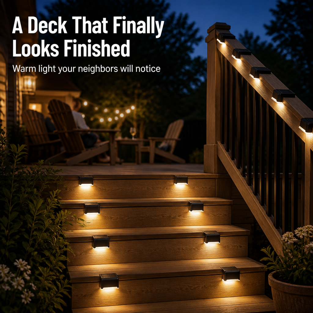 SunVanta™ — Light Up Dark Steps and Decks With Warm, Wire-Free Solar Glow