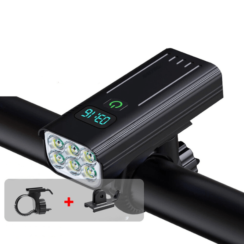 5000 Lumen Bicycle Light with 12 LEDs and USB-C Rechargeable Battery