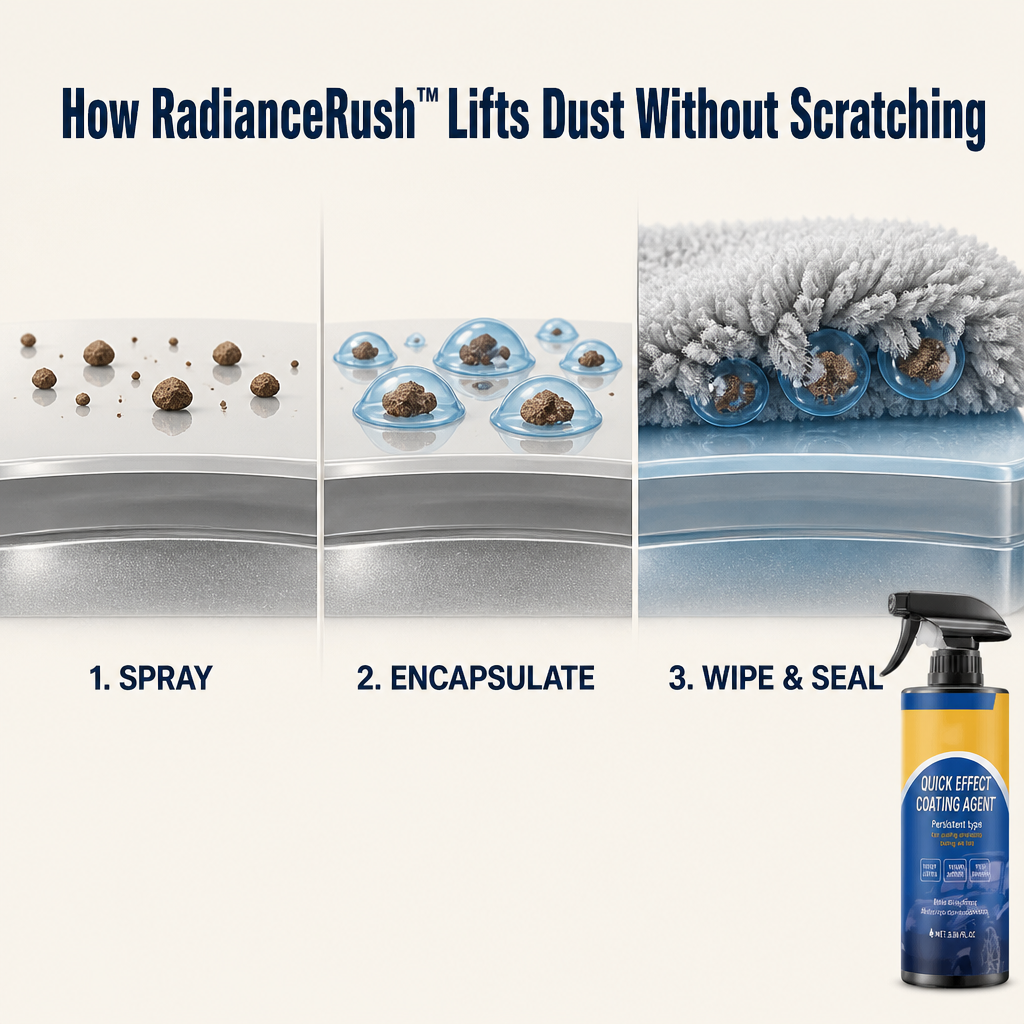 RadianceRush™ — Spray On a Hydrophobic Mirror Shine in 5 Minutes Flat