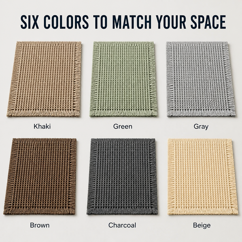 AquaSilk™ Waffle Bath Mat — Step onto Instant Dryness and Cozy Safety Every Time