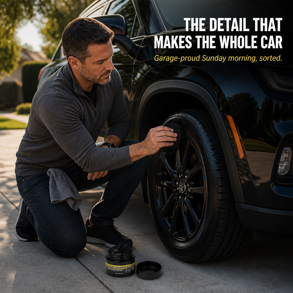 JetBlack™ Tire Revive — Bring Faded, Cracked Tires Back to Deep Black in 5 Minutes