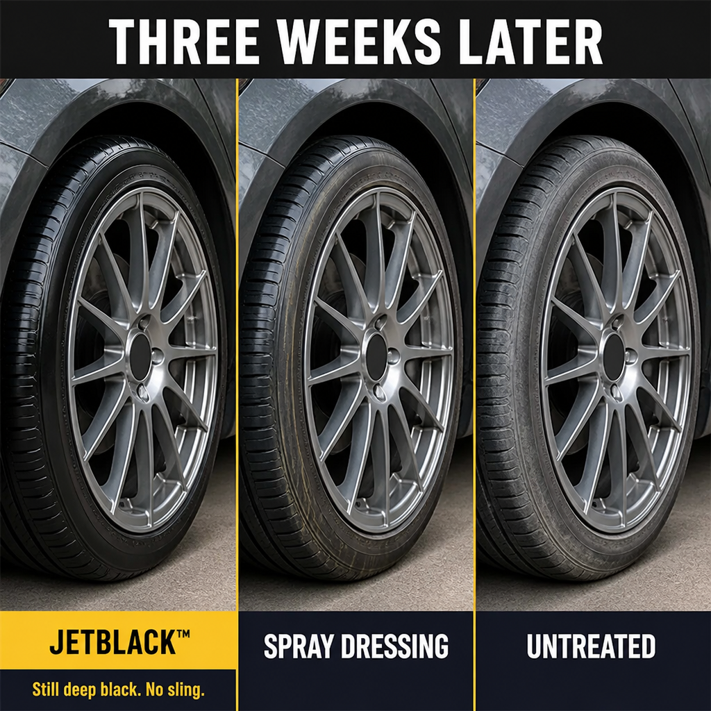 JetBlack™ Tire Revive — Bring Faded, Cracked Tires Back to Deep Black in 5 Minutes
