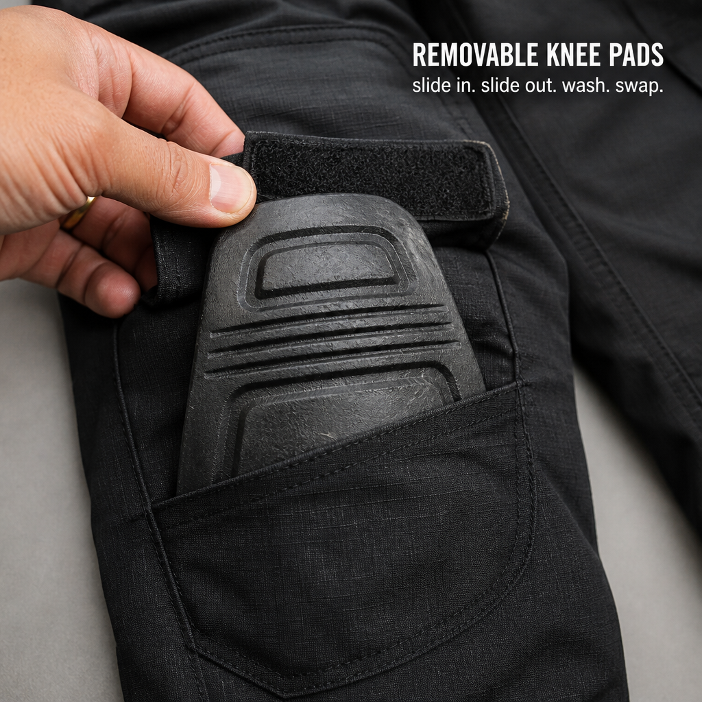 StormRider™ – Rugged Tactical Cargo Pants with Removable Knee Pads