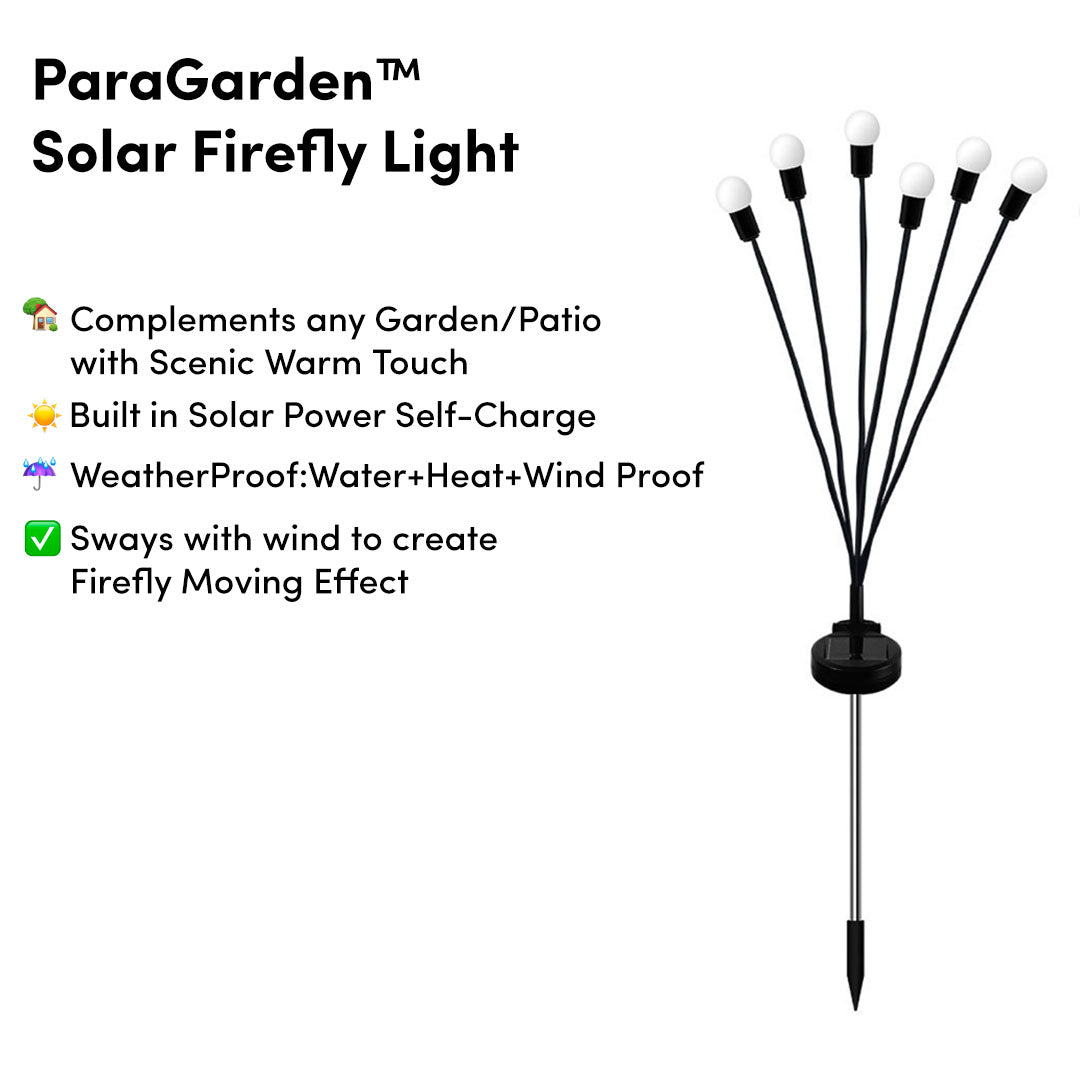 Arvilaros ParaGarden™ Solar Firefly Light with Auto Power ON/OFF Winterproof
