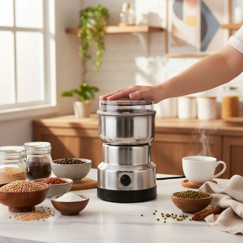 Compact Food Grinder – Quick One-Touch Mill for Coffee, Herbs & Spices