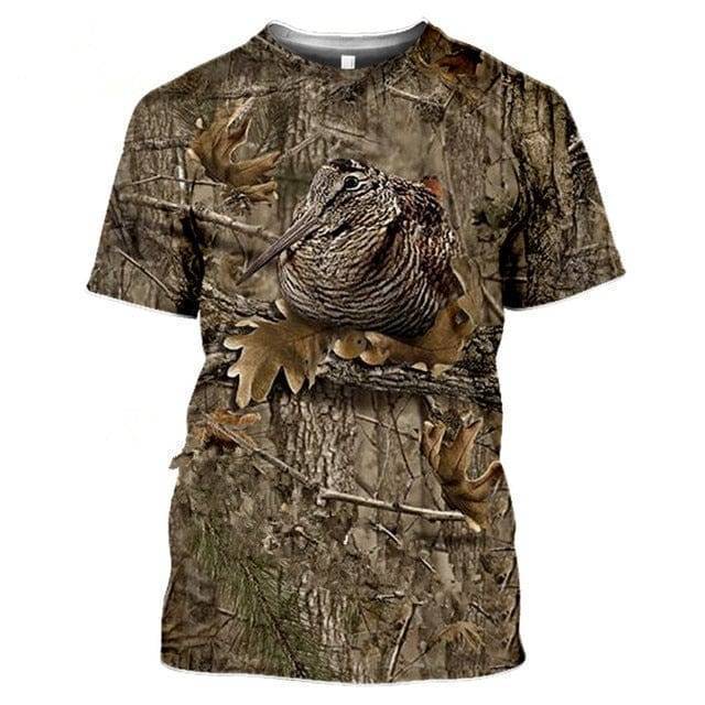 Outdoor Wildlife Print T-Shirt for Men - 3D Camouflage Design